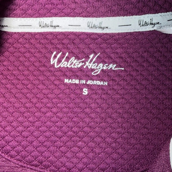 NEW Walter Hagen Golf Clubhouse Midweight 1/4 Zip Mens SMALL Diamond Beet Purple - Picture 3 of 5